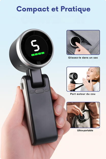Nuvhia™– Le Ventilateur Portatif à Haute Vitesse